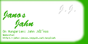 janos jahn business card